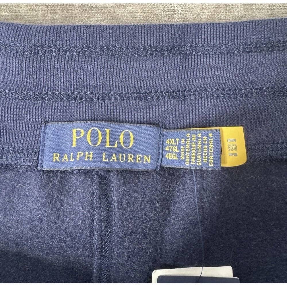NWT Polo Ralph Lauren Fleece Sweatpants Ankle Cinch Men Size 4XL Tall Navy Blue - Picture 8 of 14